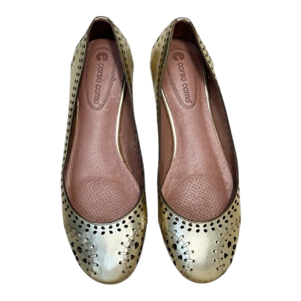 Corso‎ Como gold leather ballet flats. |US 6.5